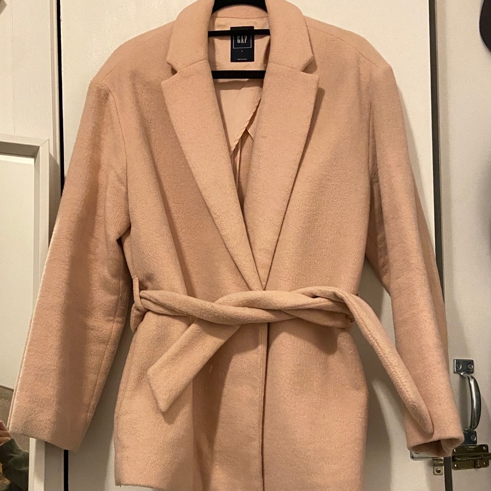 GAP Women's Soft Pink Belted Trench Coat